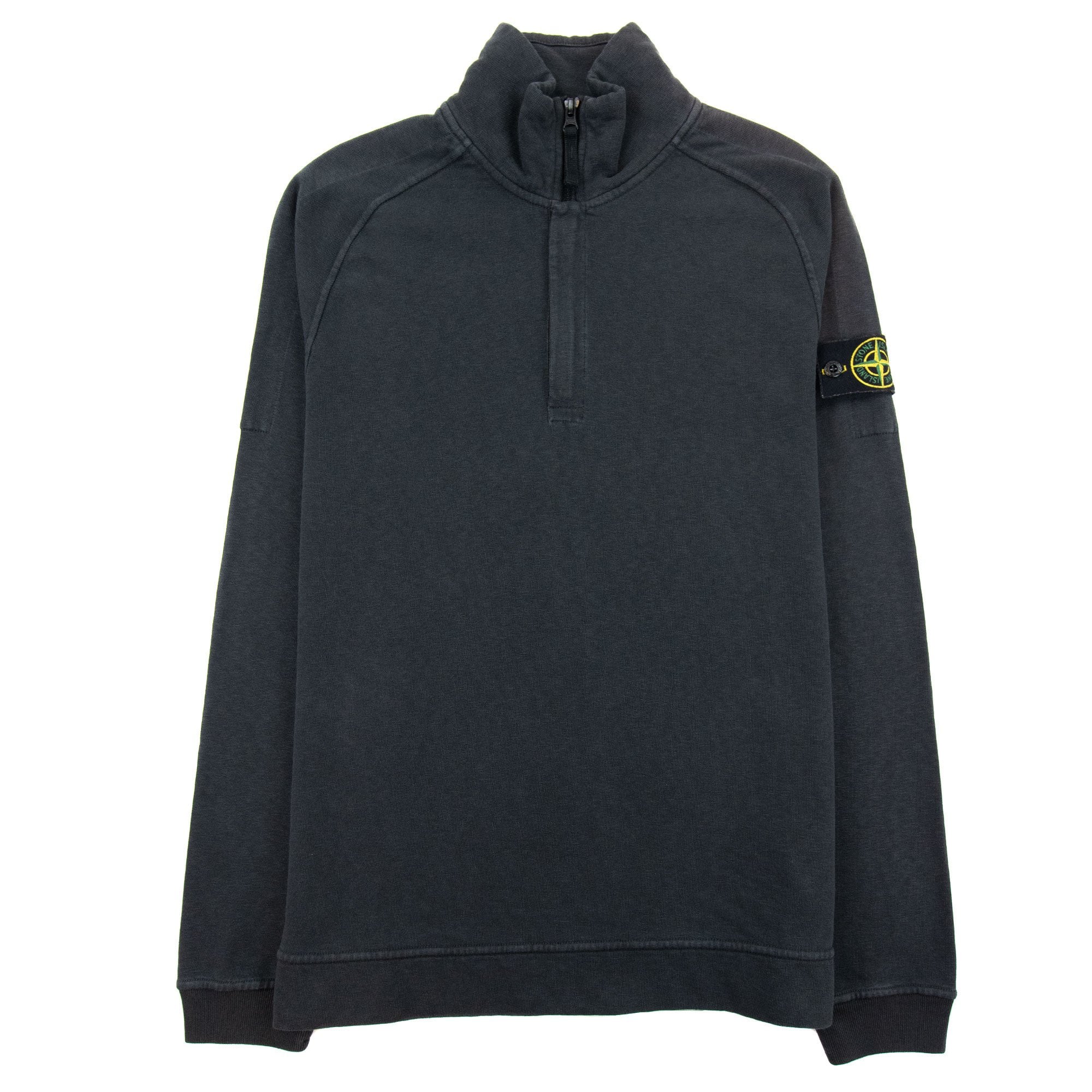 Stone Island Half Concealed Zip Dyed Sweatshirt Dark Grey
