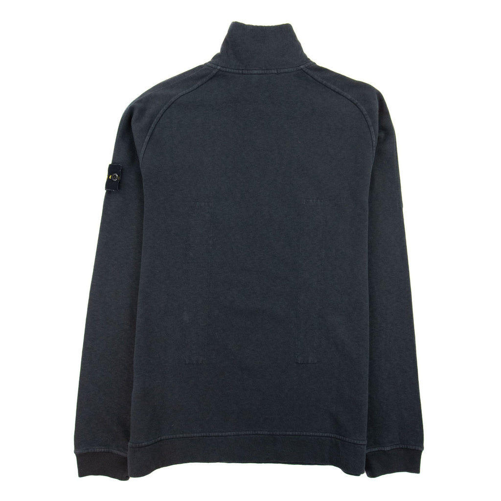 Stone Island Half Concealed Zip Dyed Sweatshirt Dark Grey