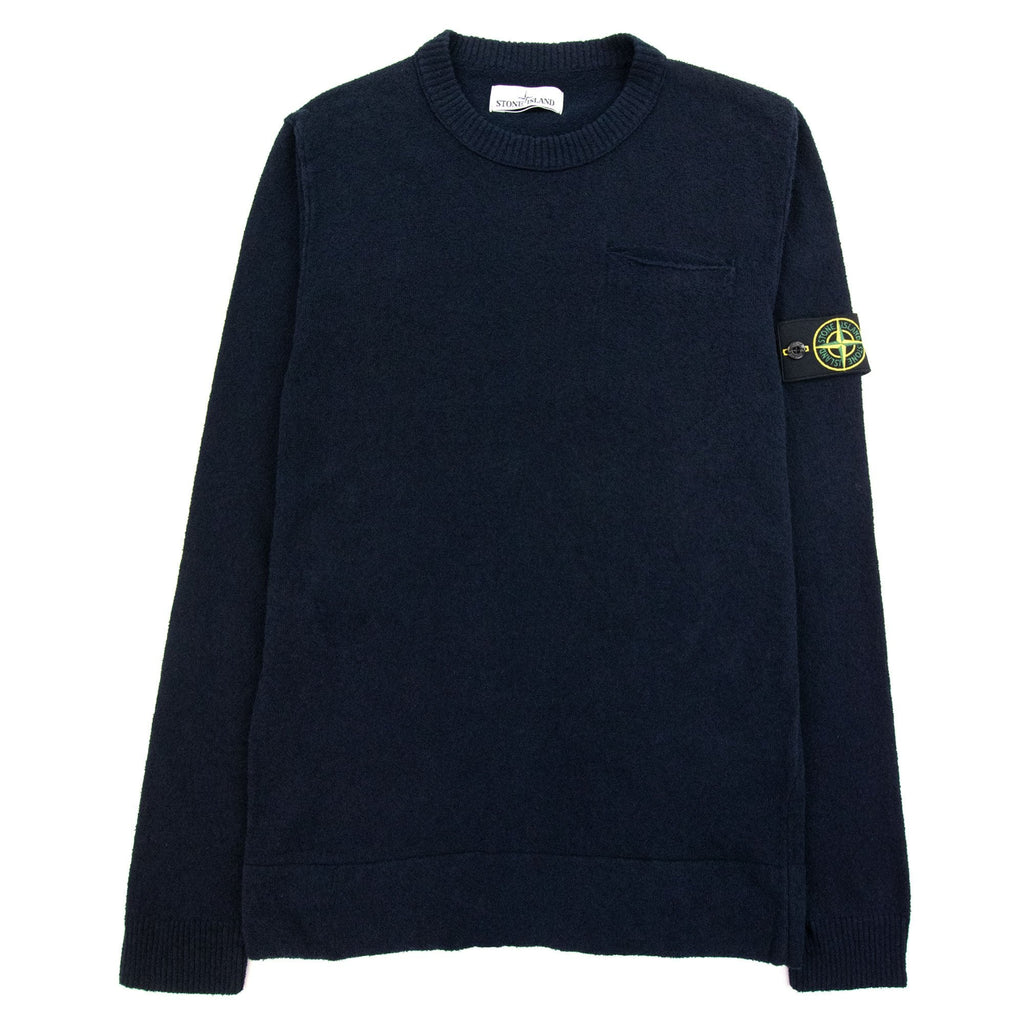Stone Island Knitted Jumper Front Pocket Navy V0020