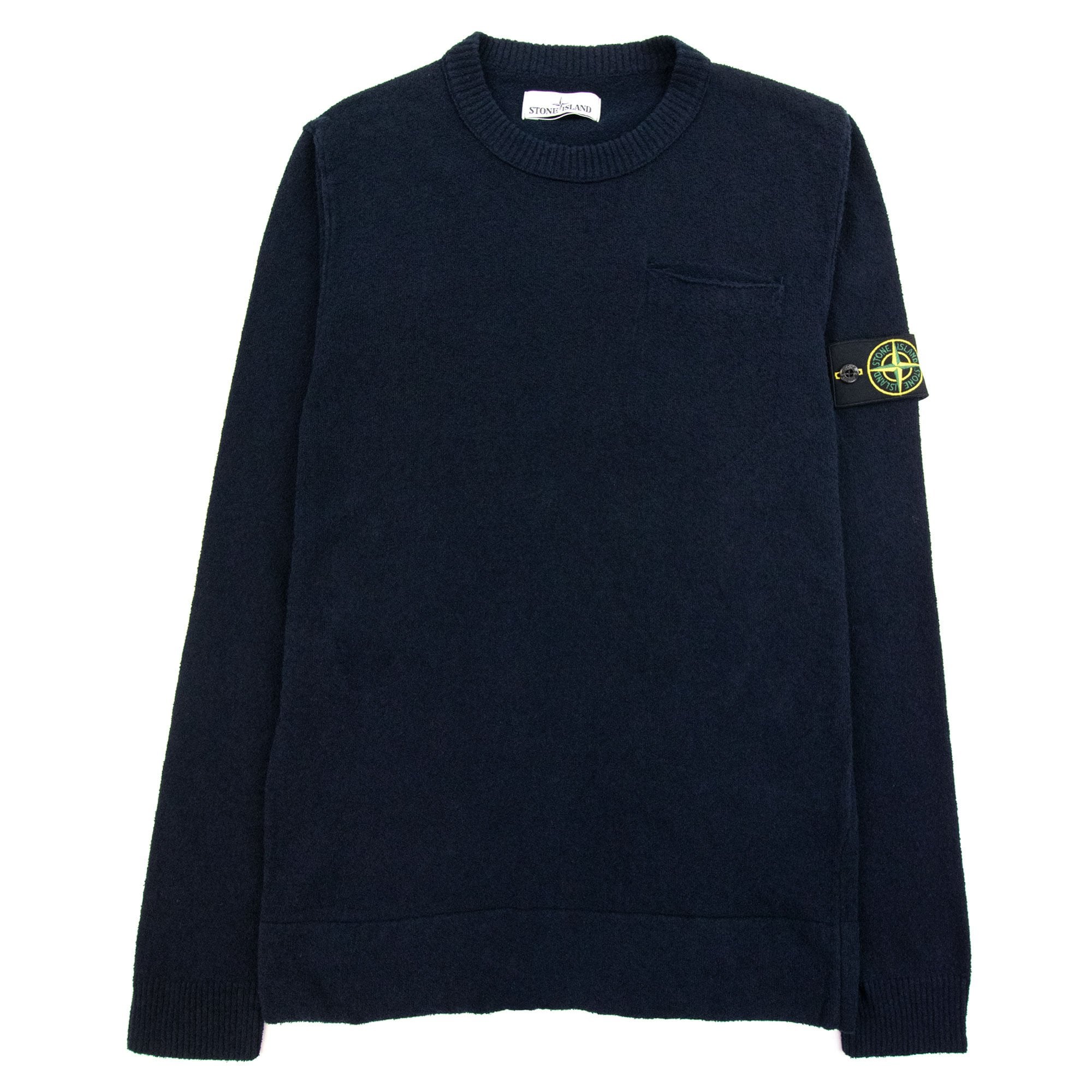 Stone Island Knitted Jumper Front Pocket Navy V0020