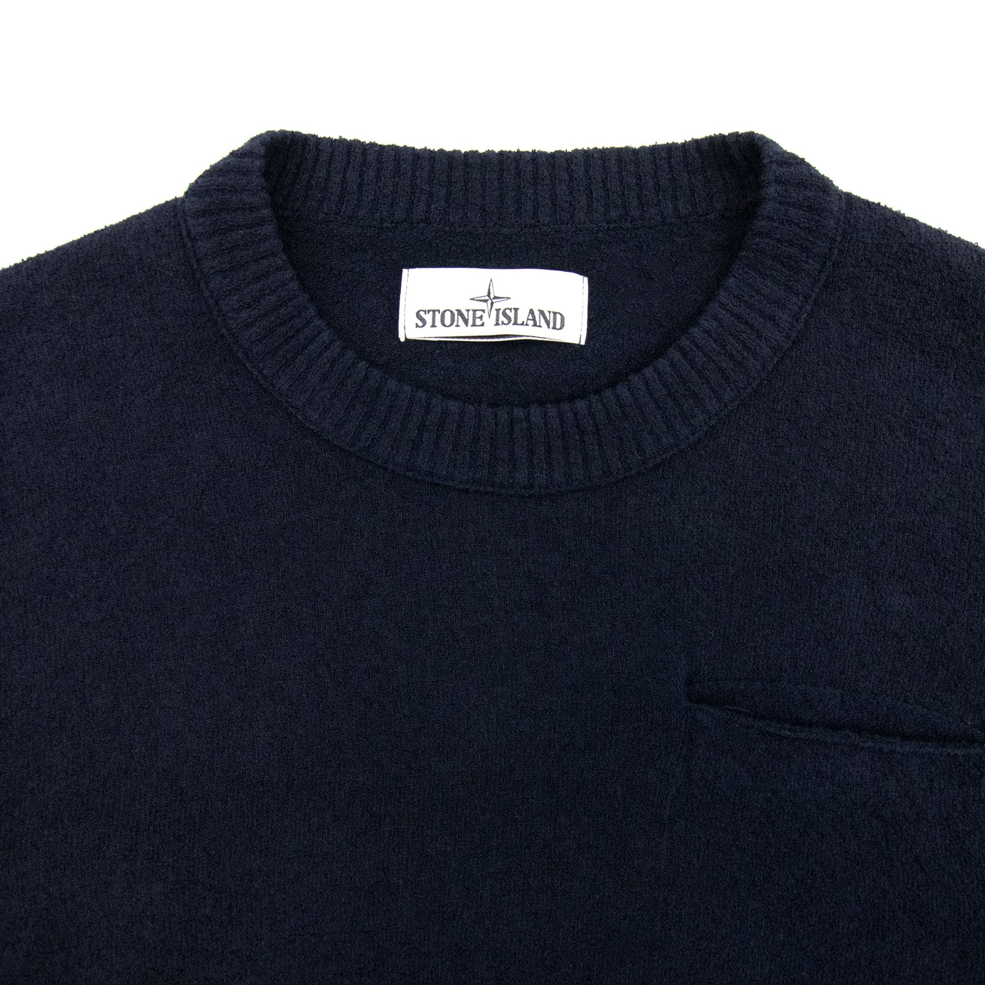Stone Island Knitted Jumper Front Pocket Navy V0020