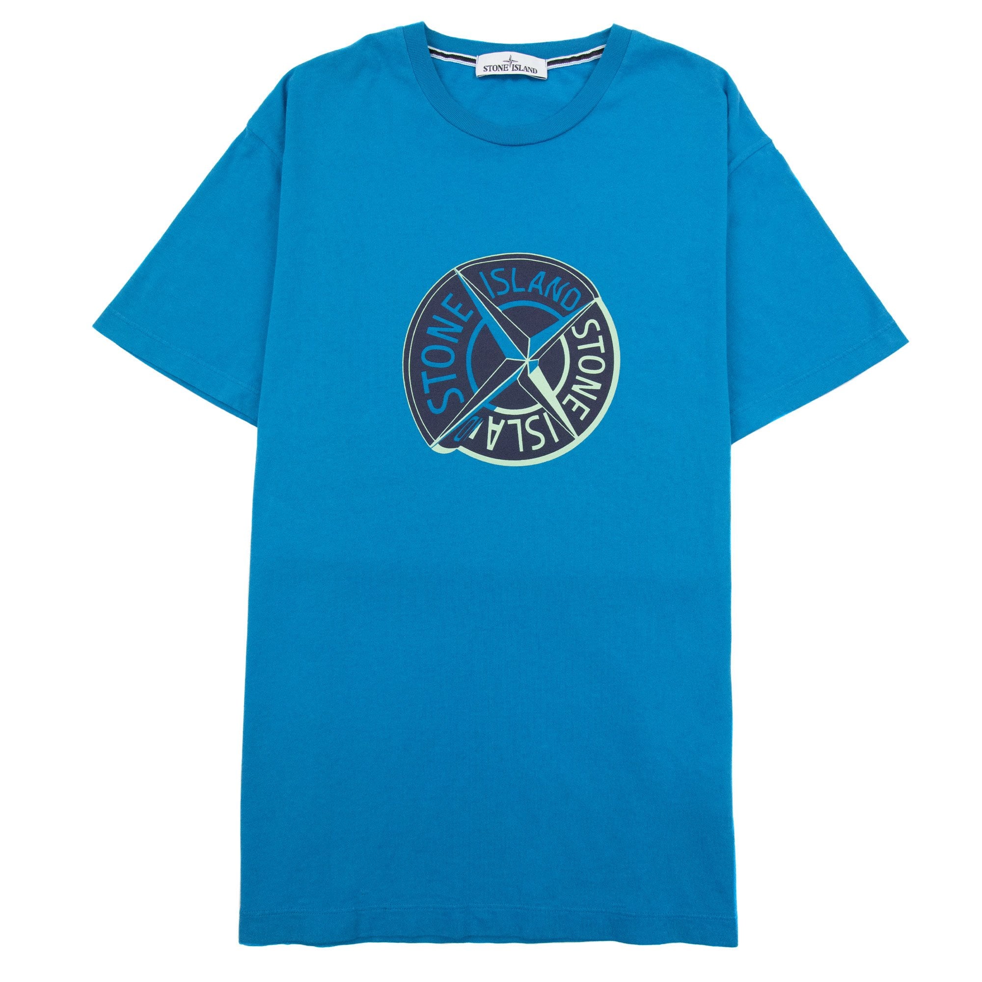 Stone Island Rubber Compass Logo Tshirt Turquoise