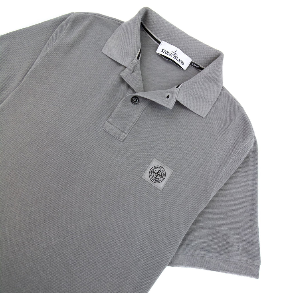 Stone Island Slim Fit Patch Polo Grey V0061
