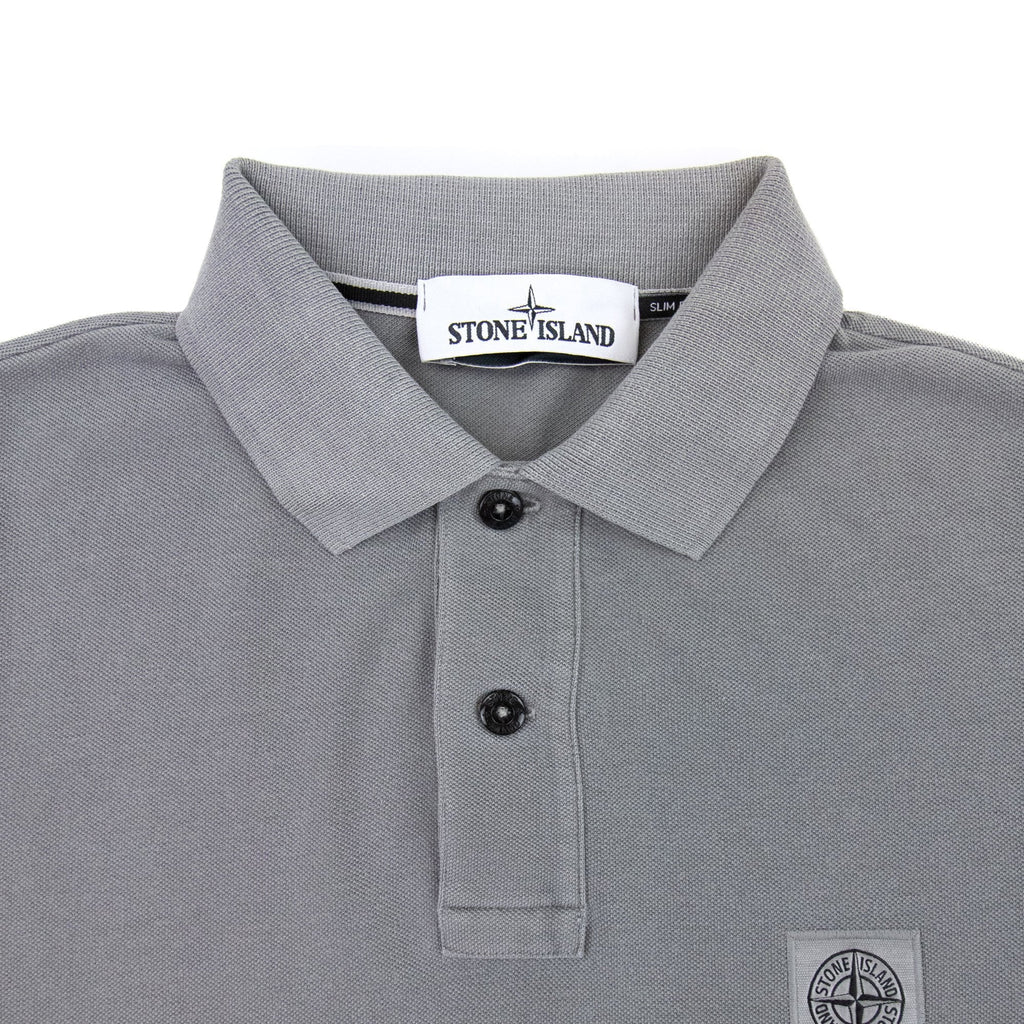 Stone Island Slim Fit Patch Polo Grey V0061