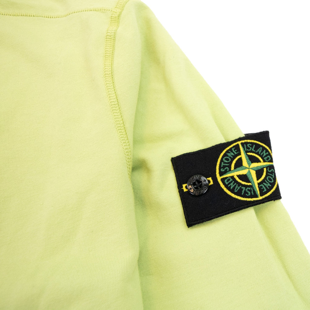 Stone Island Patch Logo Hoody Concealed Zips Lime Green V0051