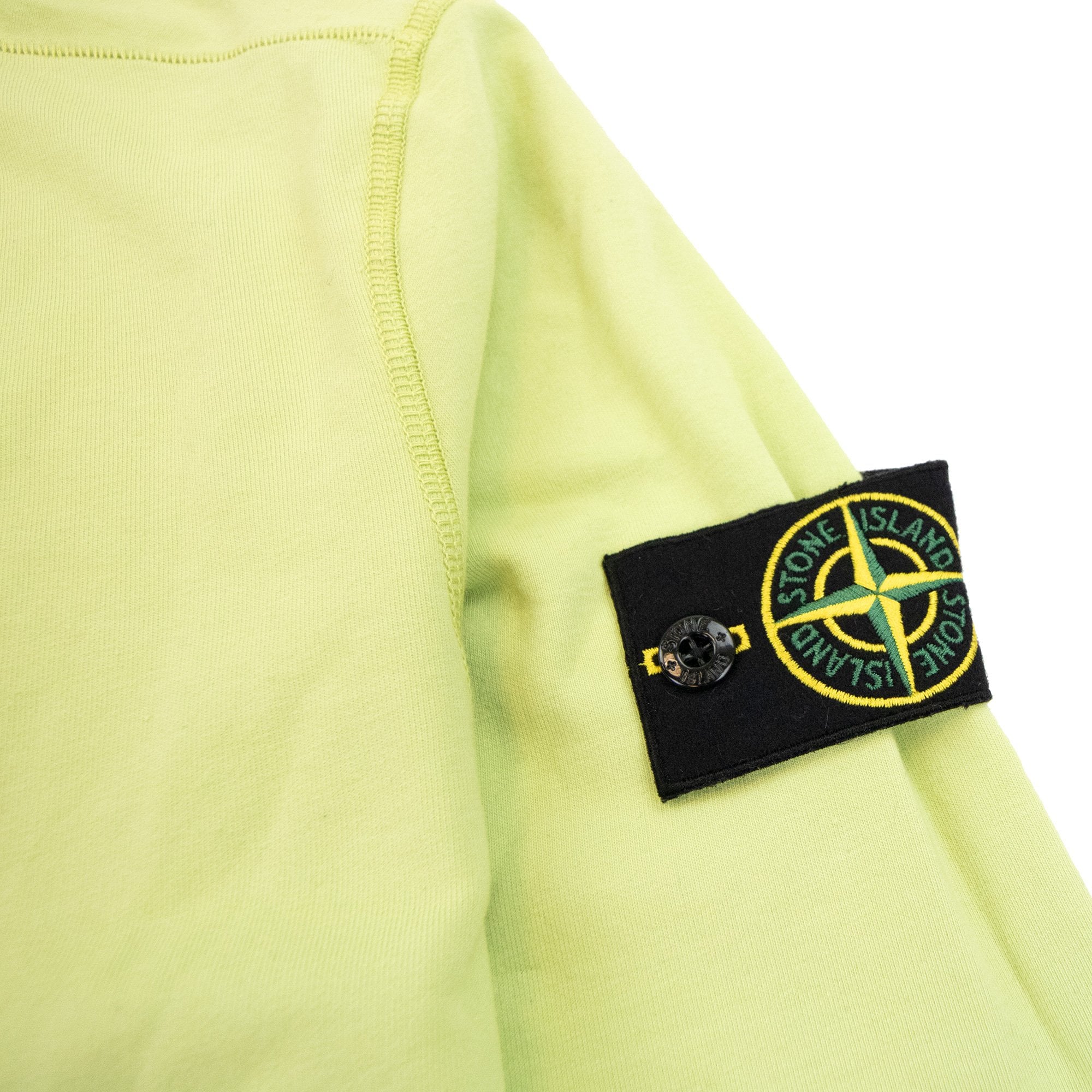 Stone Island Patch Logo Hoody Concealed Zips Lime Green V0051