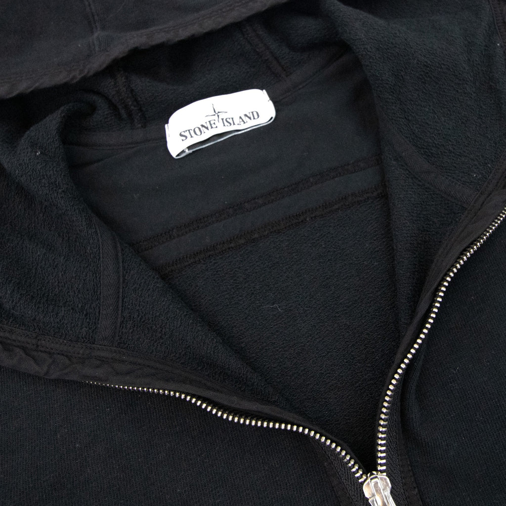 Stone Island Zip Up Hoodied Sweatshirt Black V0029