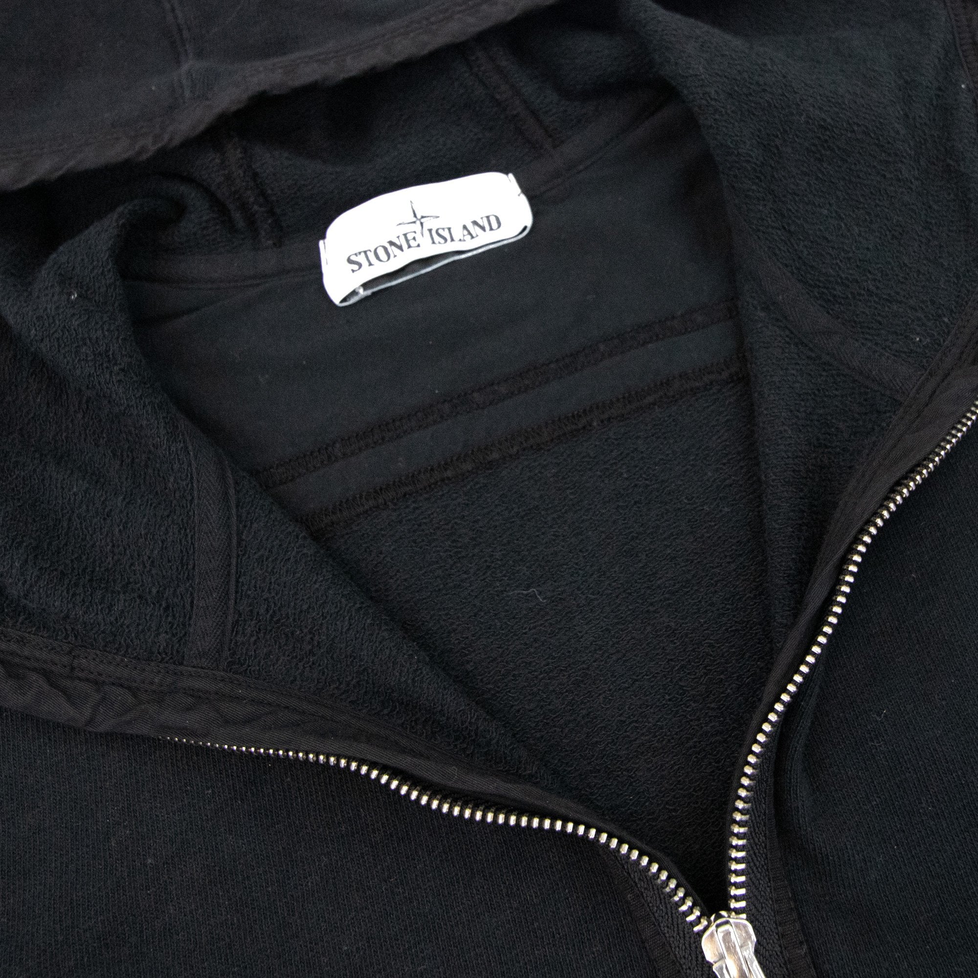 Stone Island Zip Up Hoodied Sweatshirt Black V0029