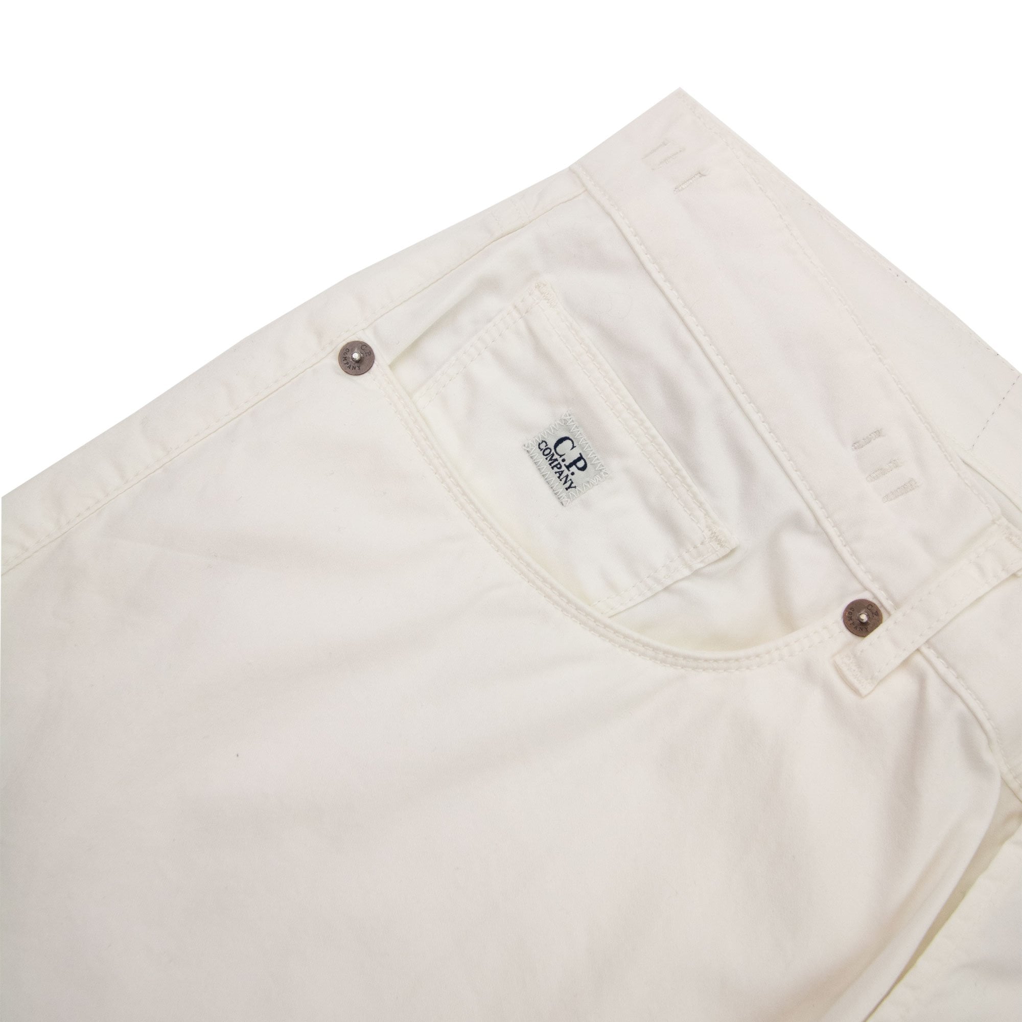 Cp Company Five Pocket Slim Fit Chinos White 112