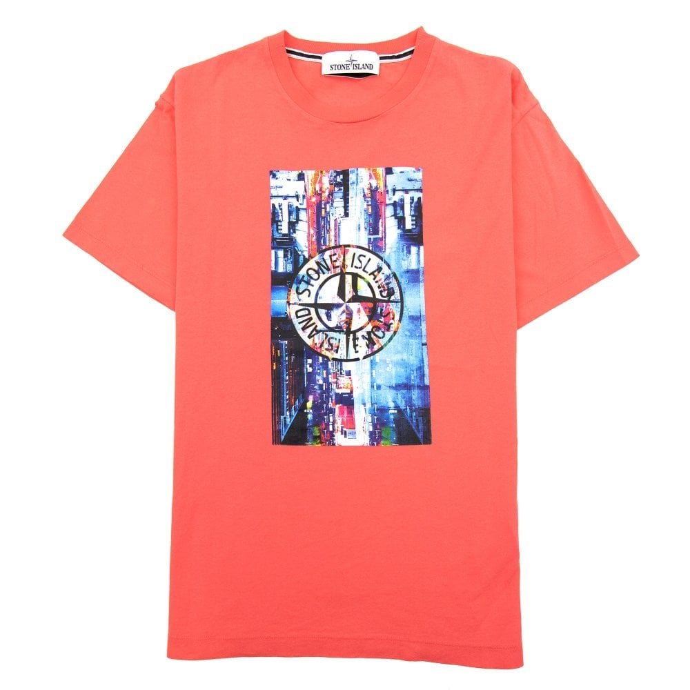 Stone Island Graphic Logo T-Shirt Pink
