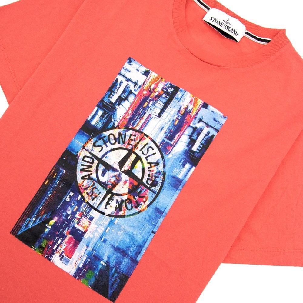 Stone Island Graphic Logo T-Shirt Pink
