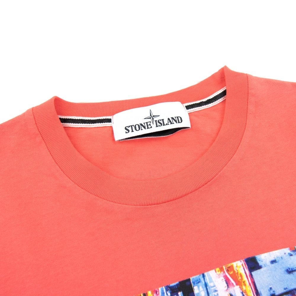Stone Island Graphic Logo T-Shirt Pink