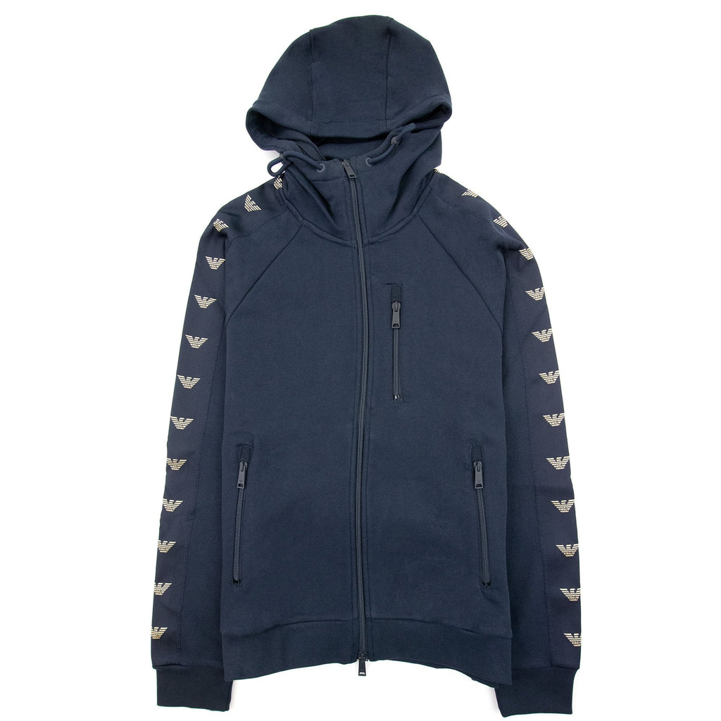Emporio Armani Zip Hoody Eagle Pattern Navy