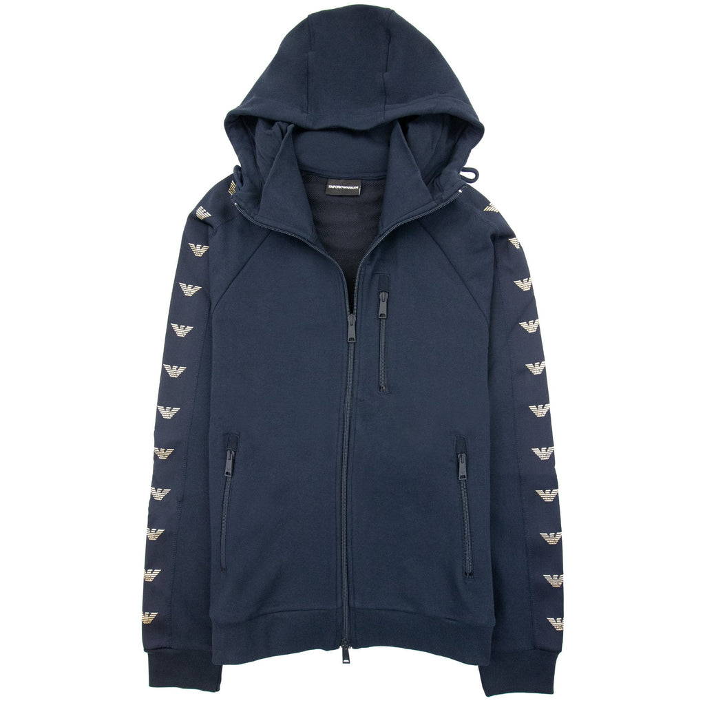 Emporio Armani Zip Hoody Eagle Pattern Navy
