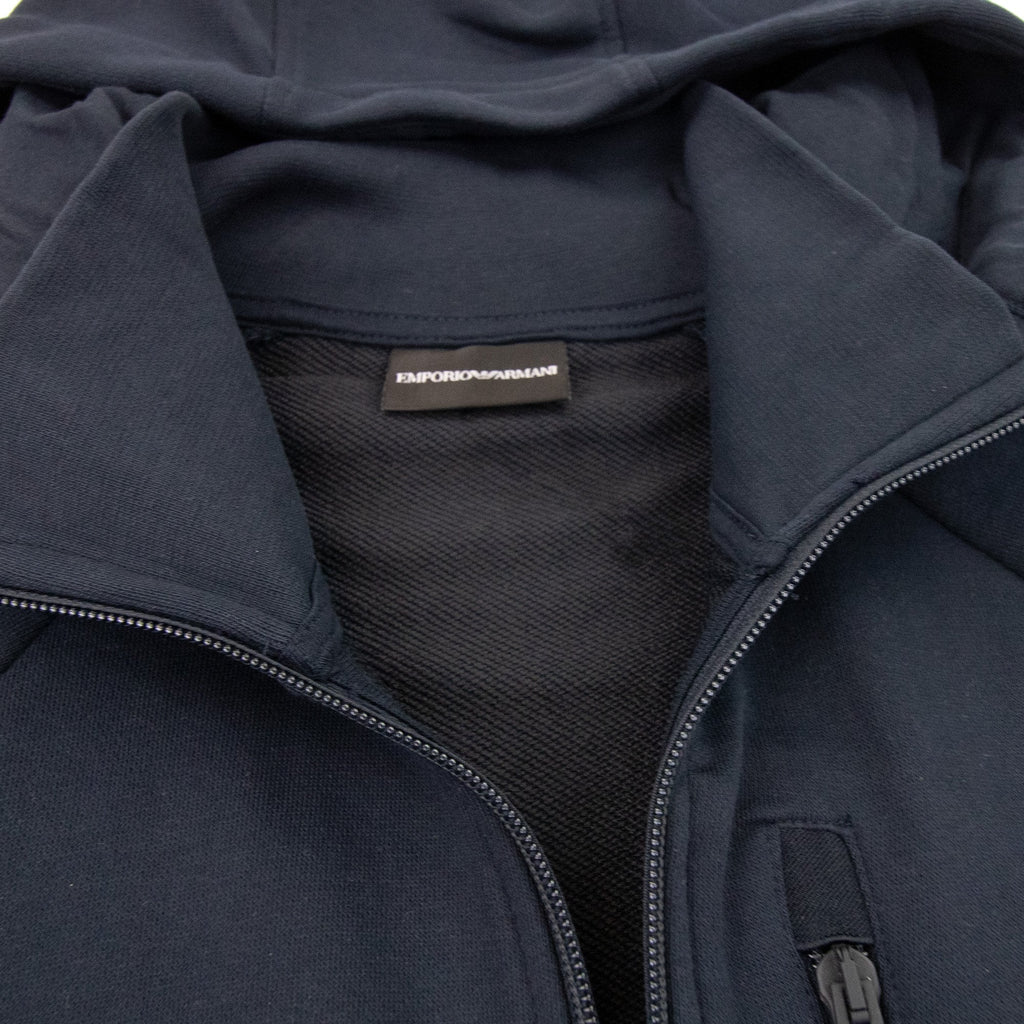 Emporio Armani Zip Hoody Eagle Pattern Navy