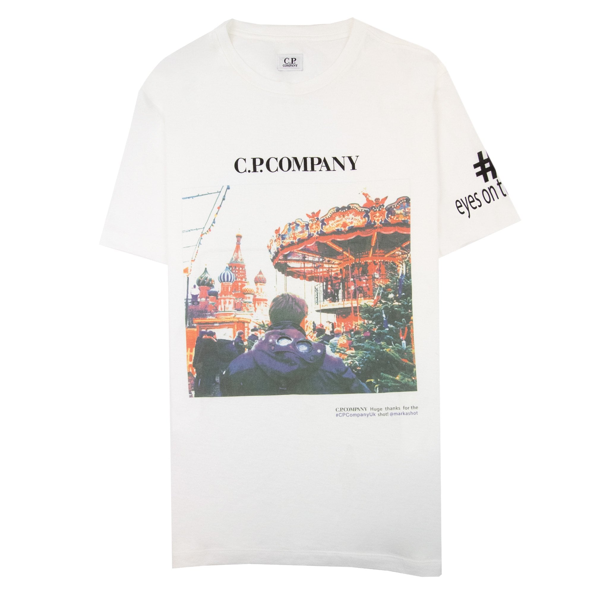 Cp Company Eyes On The City Print T Shirt White 112