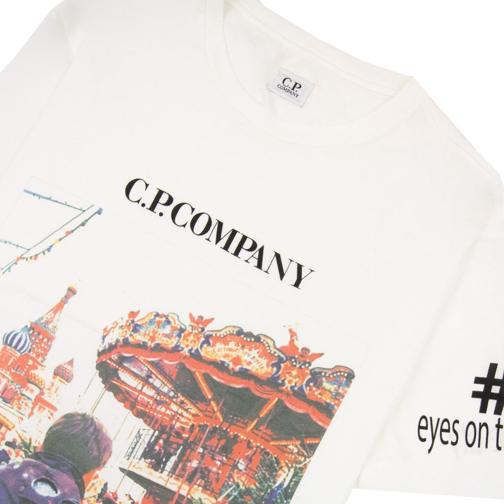 Cp Company Eyes On The City Print T Shirt White 112