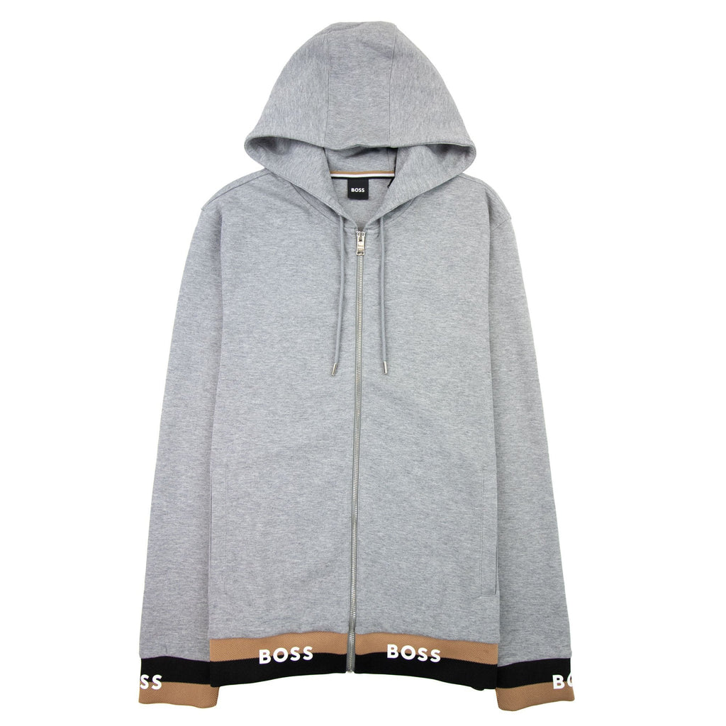 Hugo Boss Seeger 118 Logo Cuff & Hem Zip Up Hoodie Grey 041