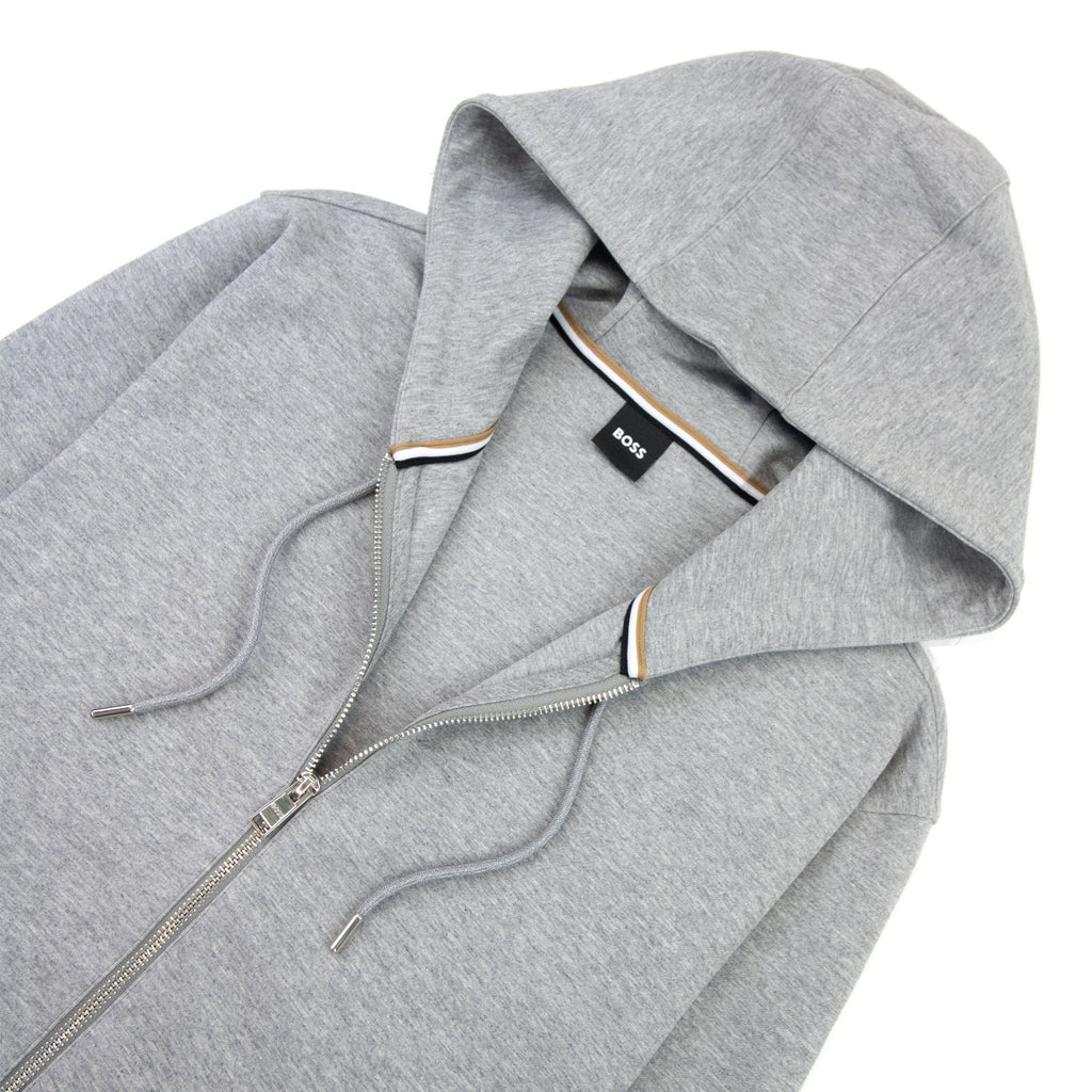 Hugo Boss Seeger 118 Logo Cuff & Hem Zip Up Hoodie Grey 041