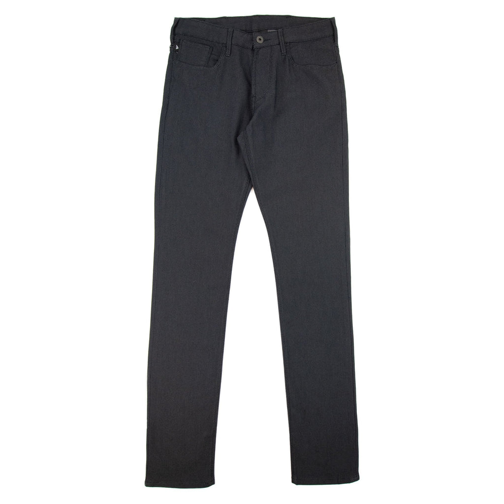 Emporio Armani J06 Slim Fit Cotton Blend Armure Trousers Nero