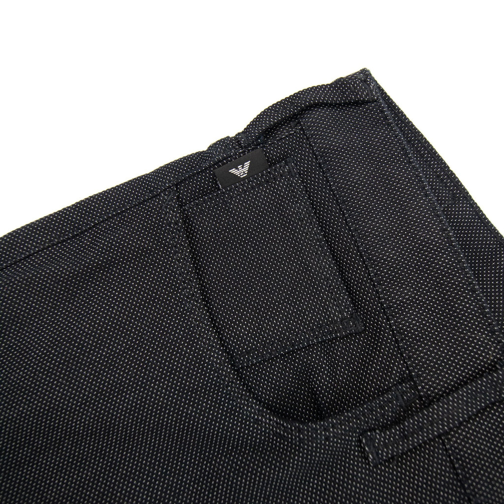 Emporio Armani J06 Slim Fit Cotton Blend Armure Trousers Nero