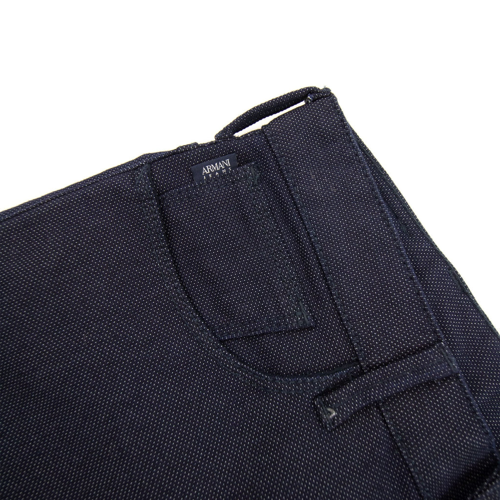 Emporio Armani J06 Slim Fit Cotton Blend Armure Trousers Denim Blue