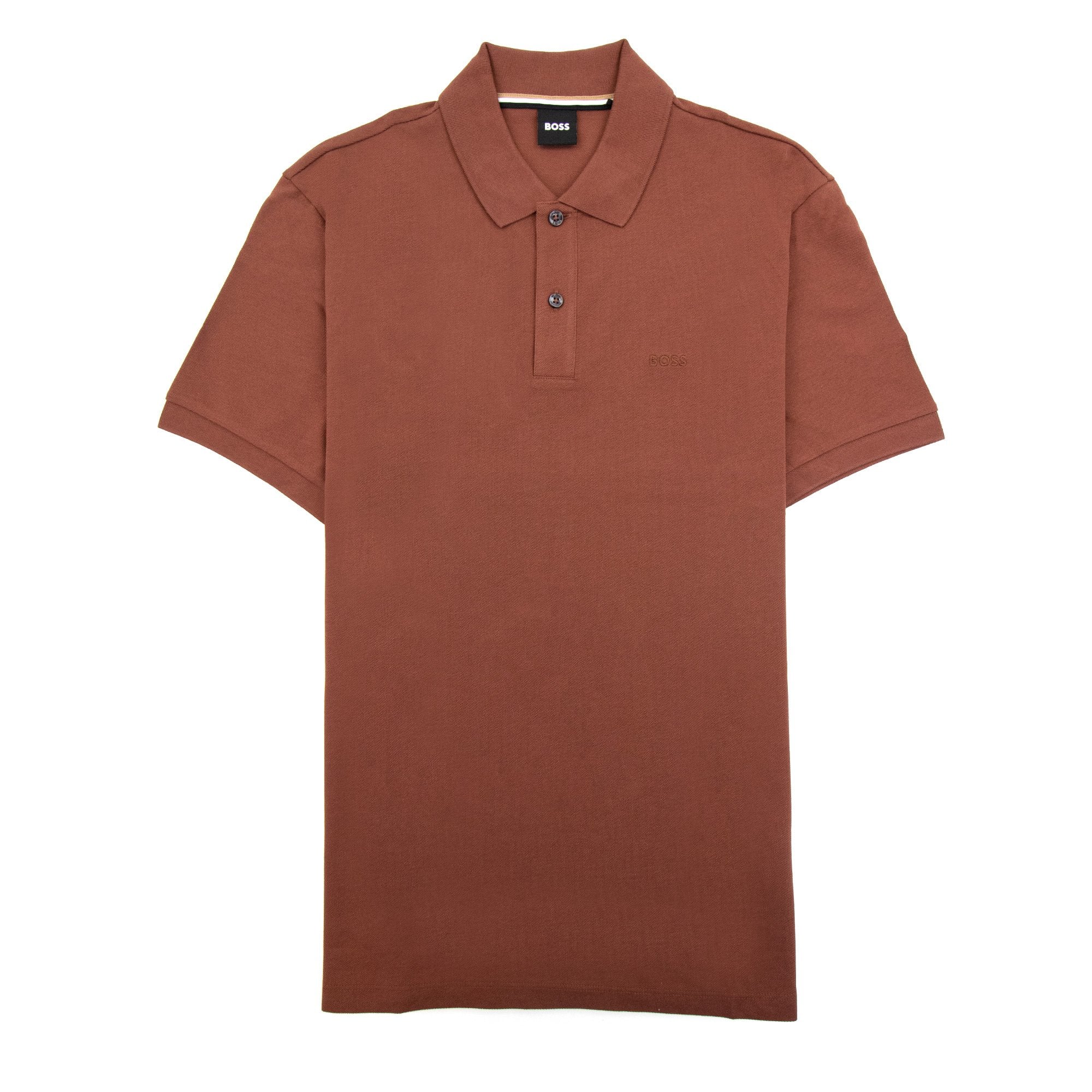 Hugo Boss Pallas Embroidered Logo S/s Polo Brown 211