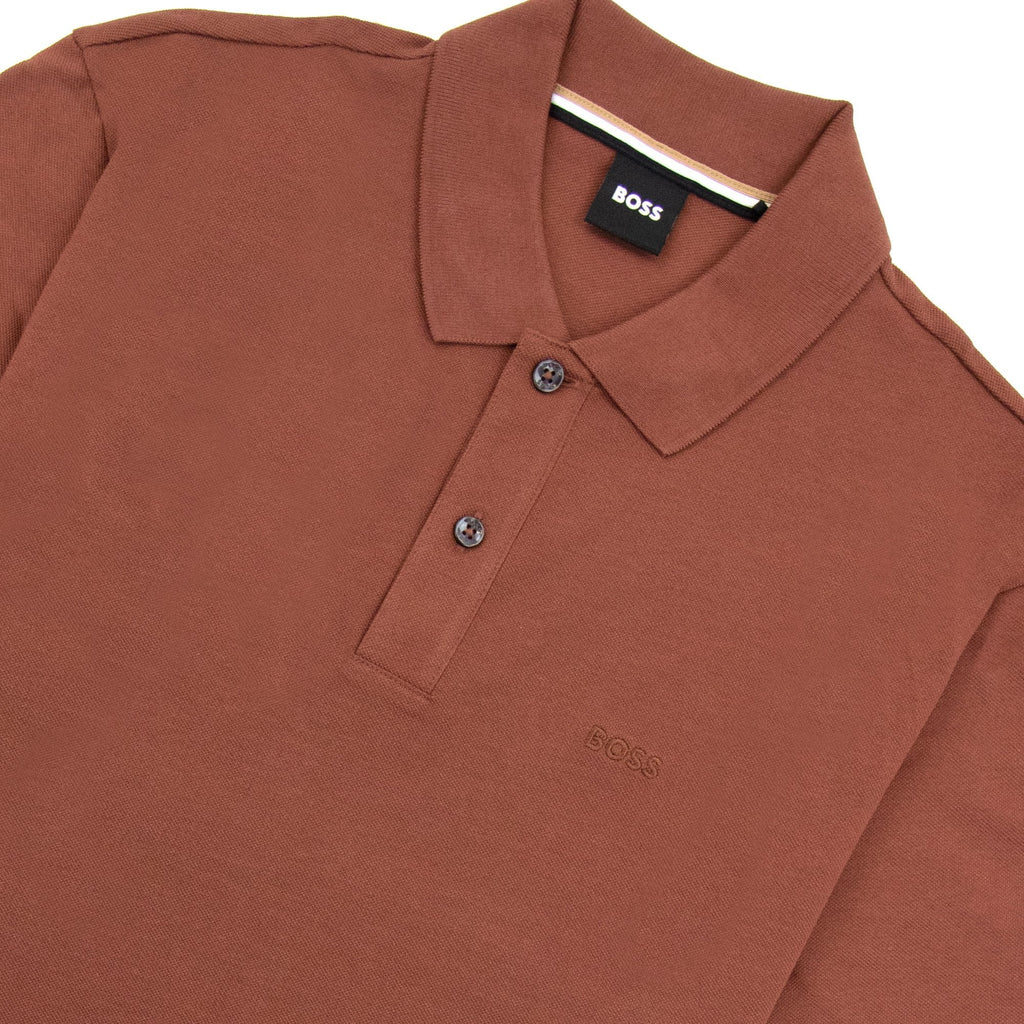 Hugo Boss Pallas Embroidered Logo S/s Polo Brown 211