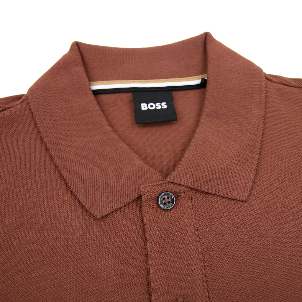 Hugo Boss Pallas Embroidered Logo S/s Polo Brown 211