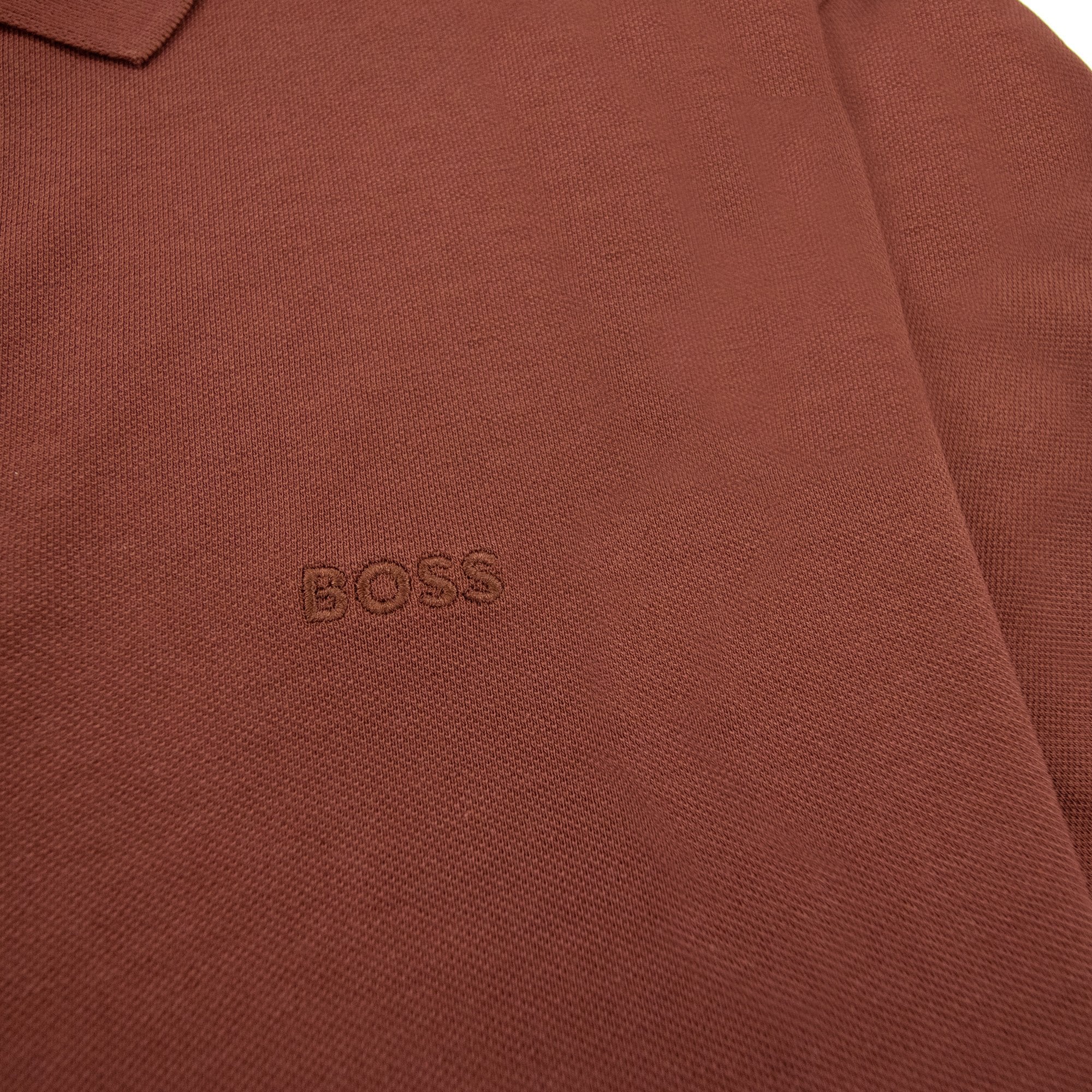 Hugo Boss Pallas Embroidered Logo S/s Polo Brown 211