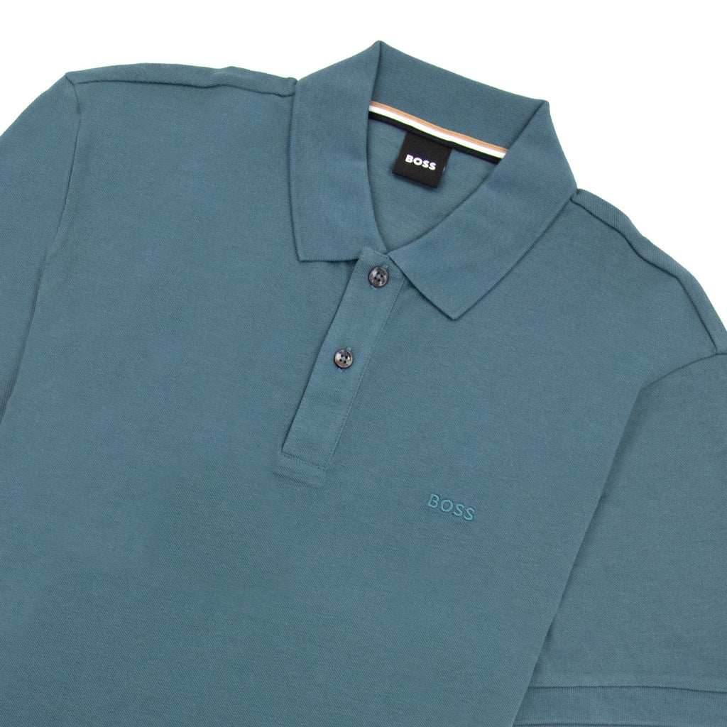 Hugo Boss Pallas Embroidered Logo S/s Polo Turquoise 445