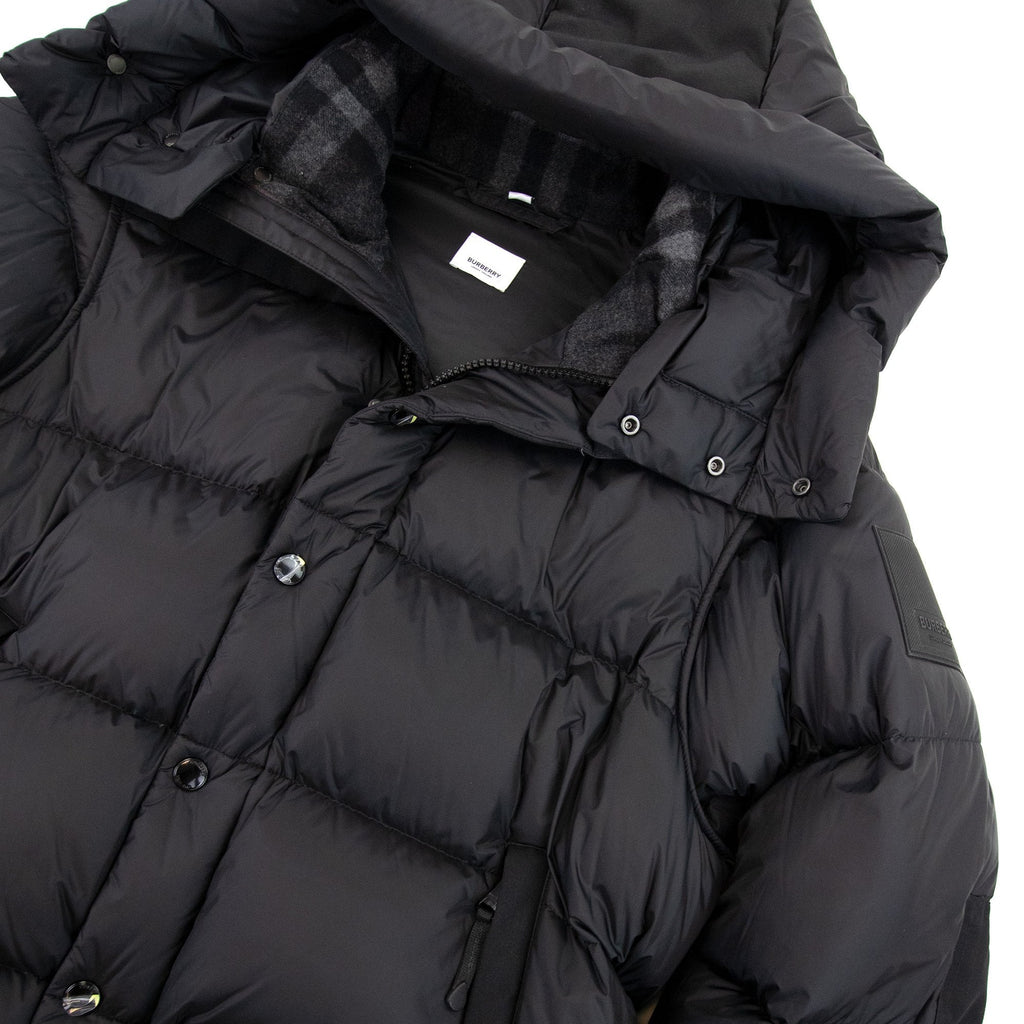 Burberry Detachable Sleeve Hooded Puffer Jacket Black