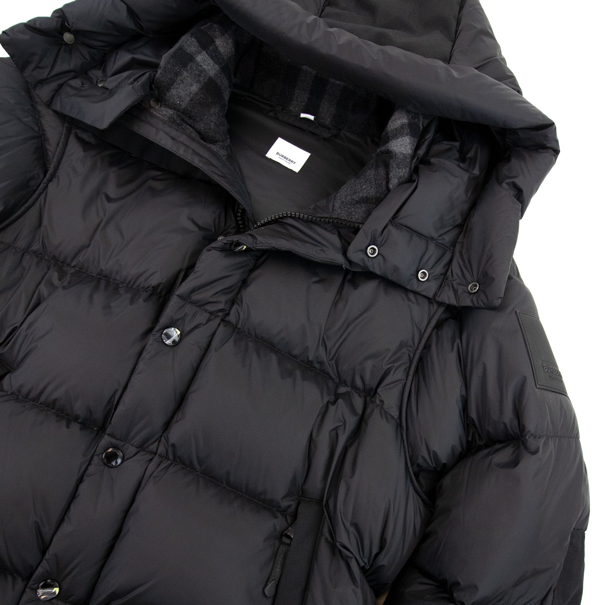 Burberry Detachable Sleeve Hooded Puffer Jacket Black