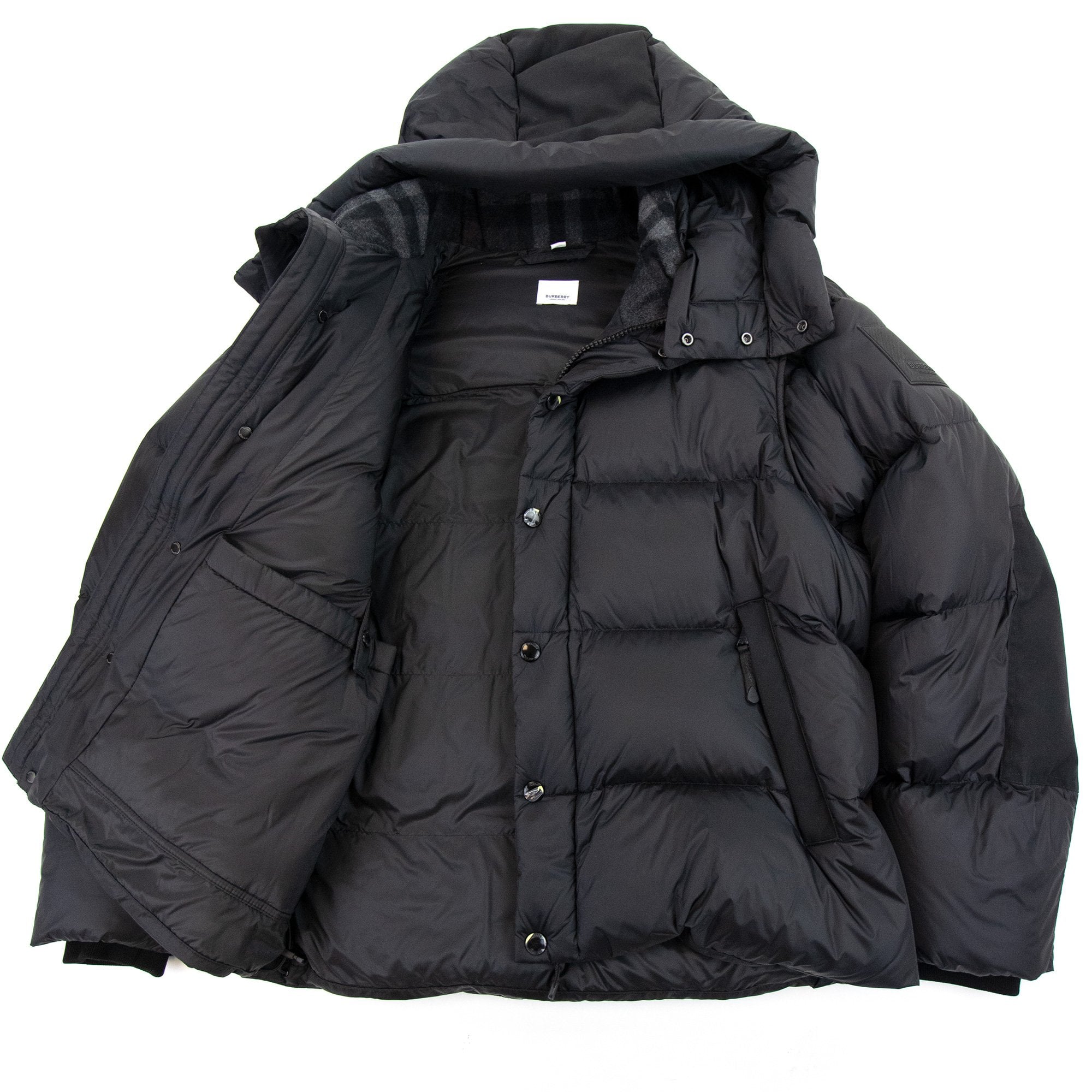 Burberry Detachable Sleeve Hooded Puffer Jacket Black