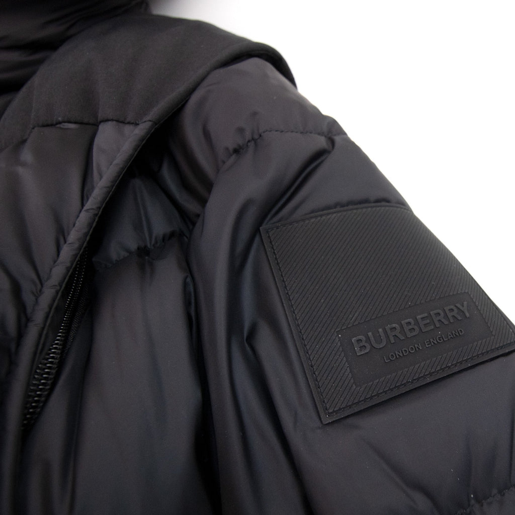 Burberry Detachable Sleeve Hooded Puffer Jacket Black