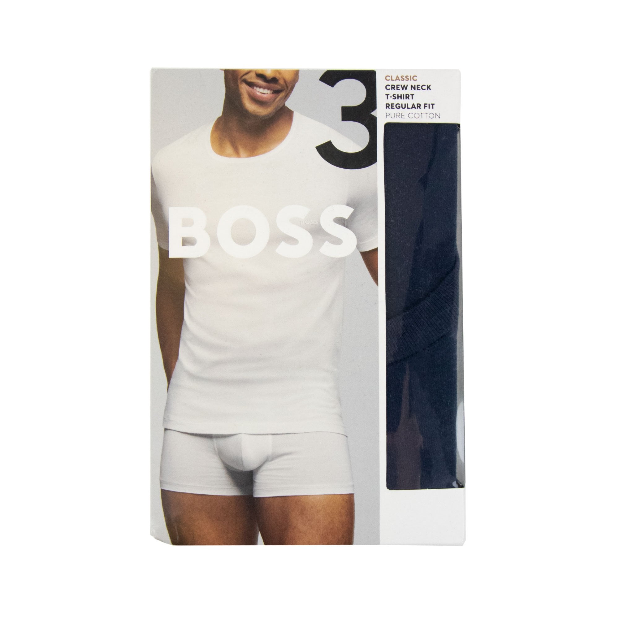 Hugo Boss 3pack Embroidered Logo T Shirt Blk Grey Navy