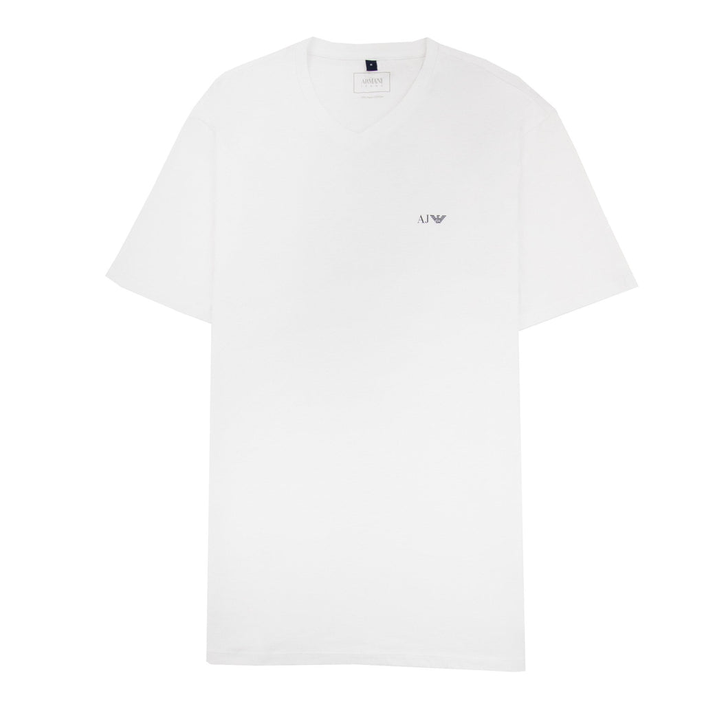 Armani Jeans Aj Chest Logo V-neck Tee White