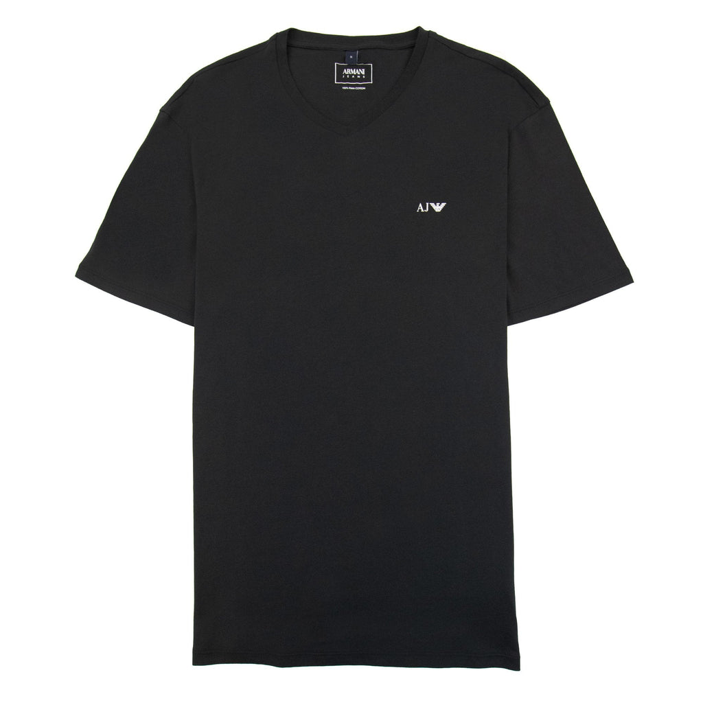 Armani Jeans Aj Chest Logo V-neck Tee Black