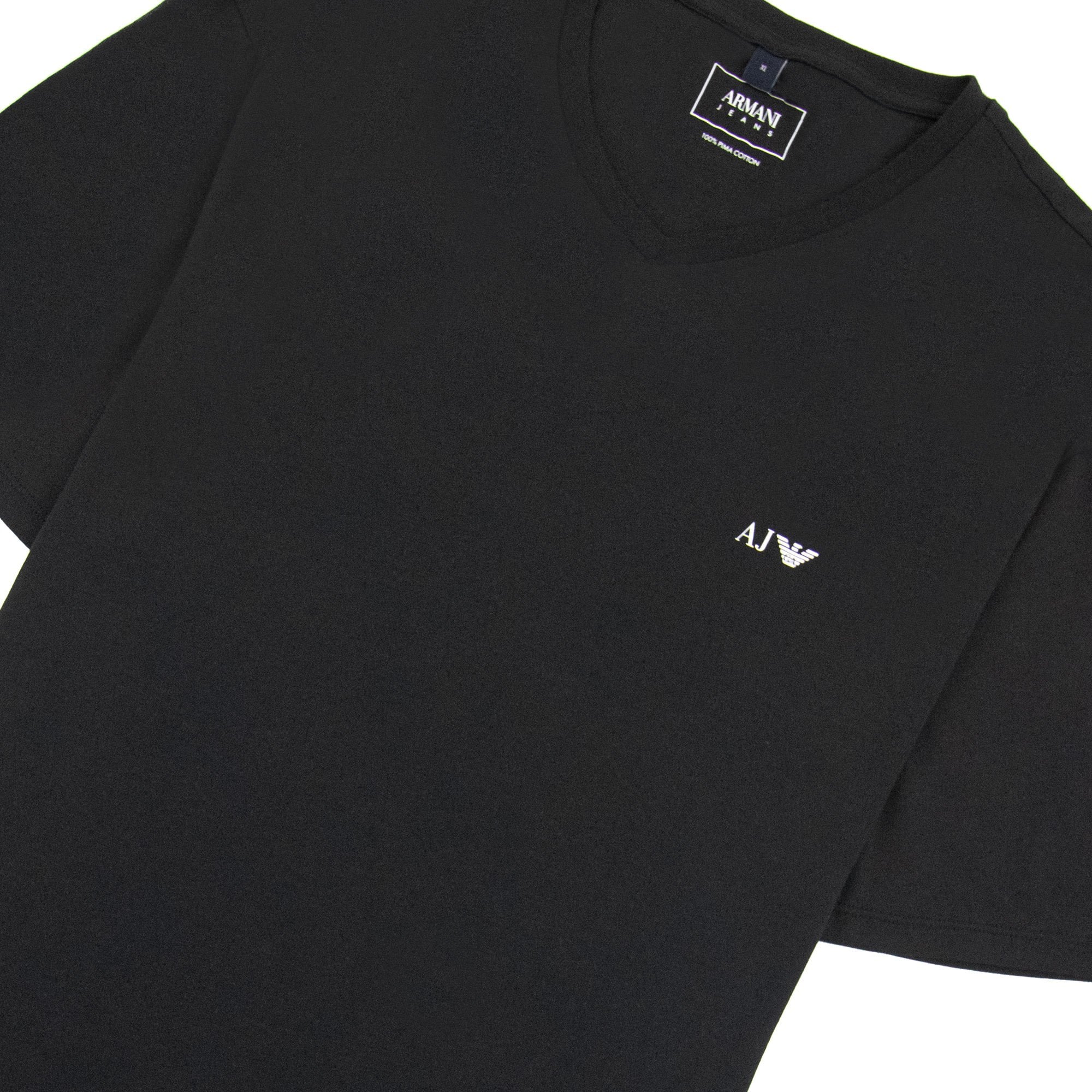 Armani Jeans Aj Chest Logo V-neck Tee Black