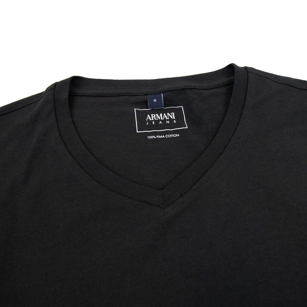 Armani Jeans Aj Chest Logo V-neck Tee Black