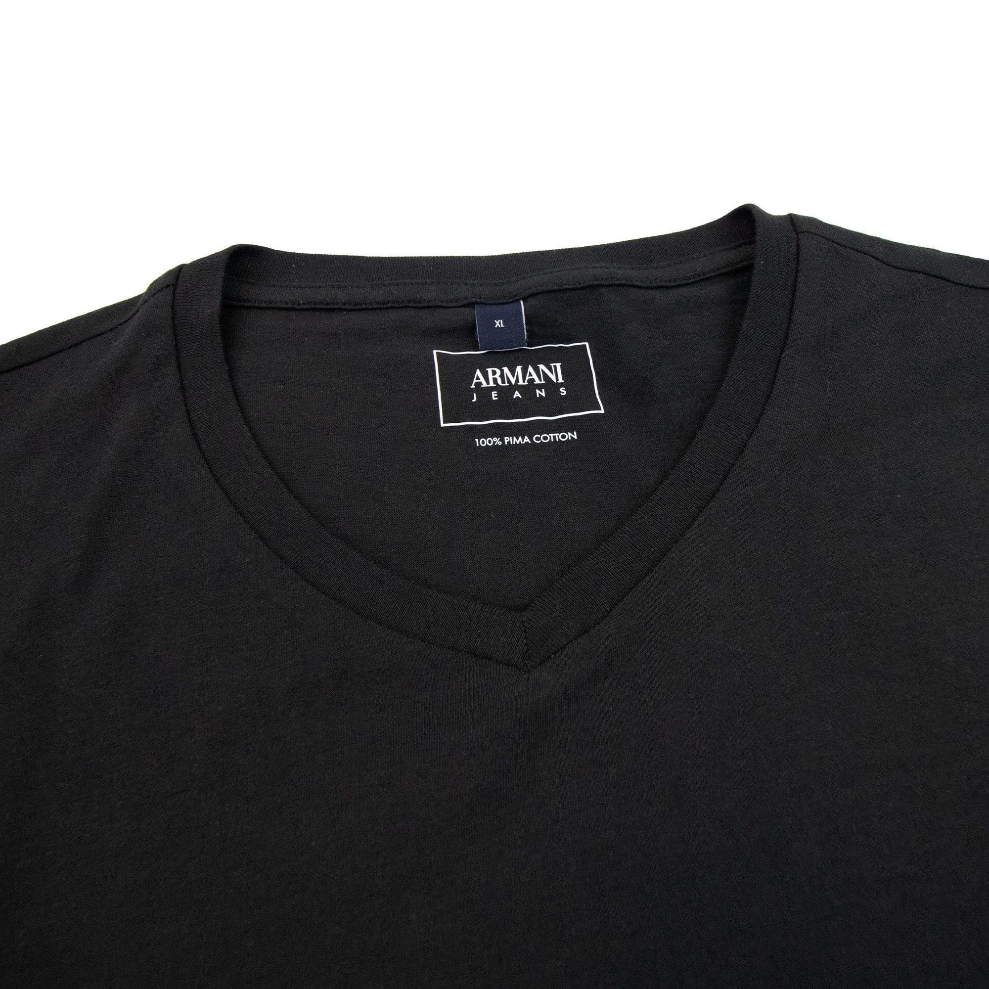 Armani Jeans Aj Chest Logo V-neck Tee Black