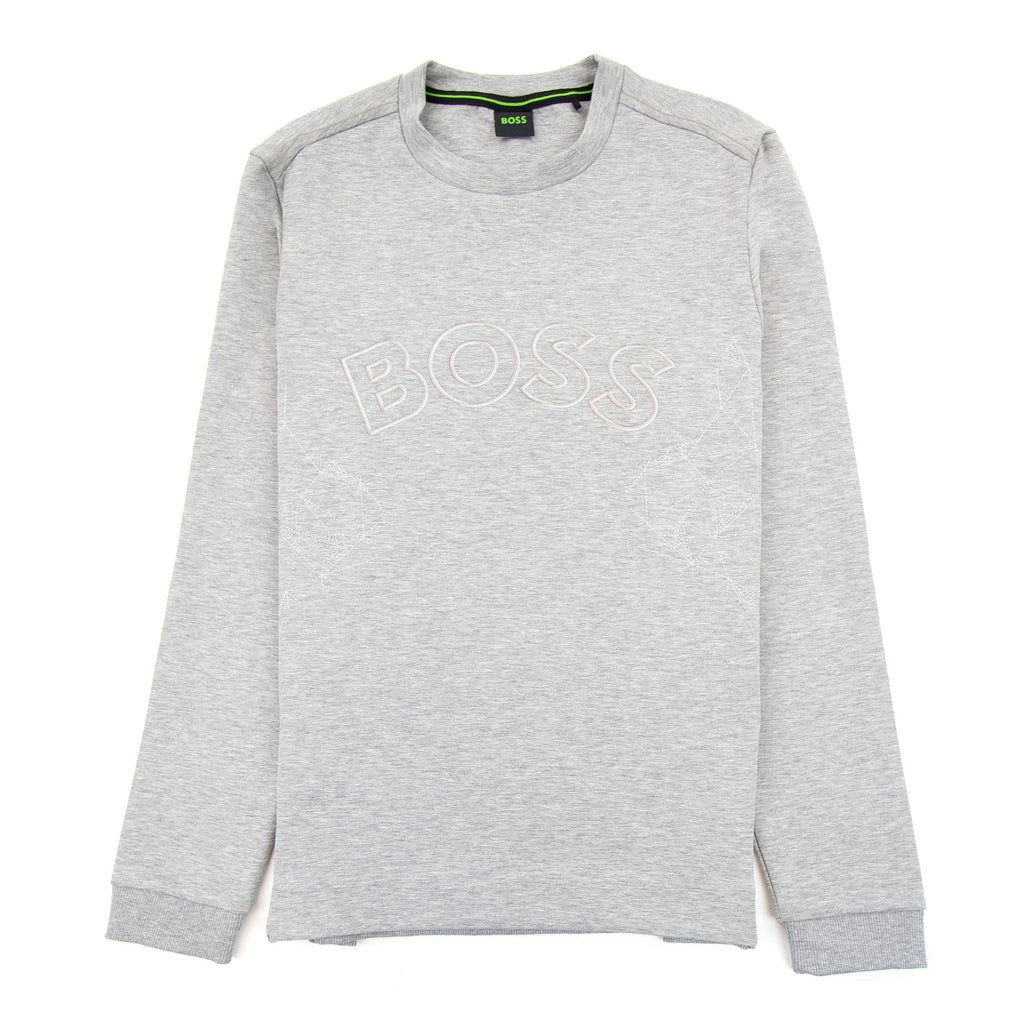 Hugo Boss Salbo Iconic Curved Logo Sweatshirt Grey 059