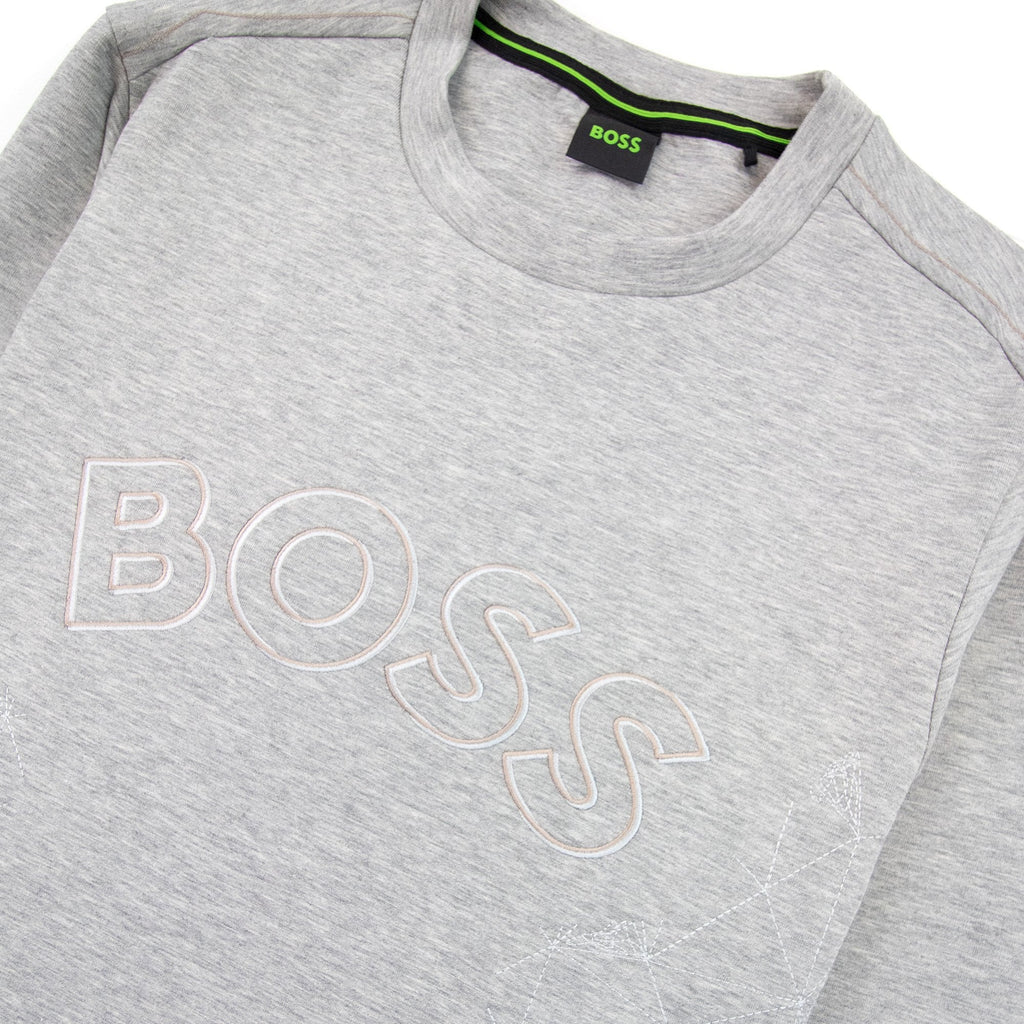 Hugo Boss Salbo Iconic Curved Logo Sweatshirt Grey 059