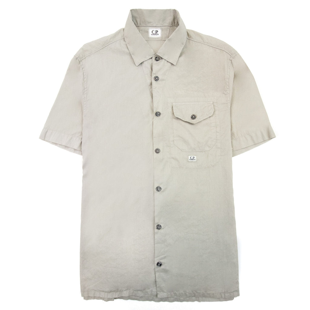 Cp Company Popeline Short Sleeve Shirt Grey