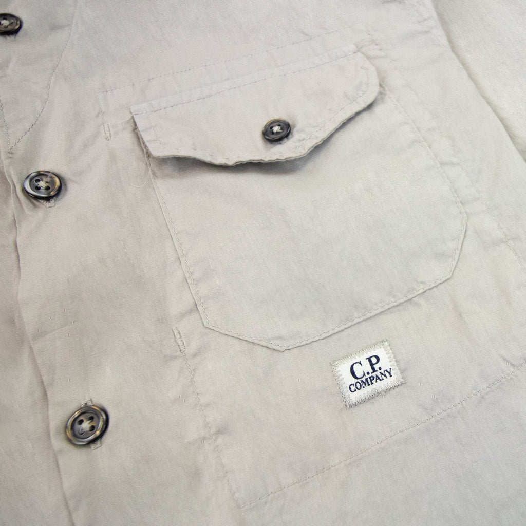 Cp Company Popeline Short Sleeve Shirt Grey
