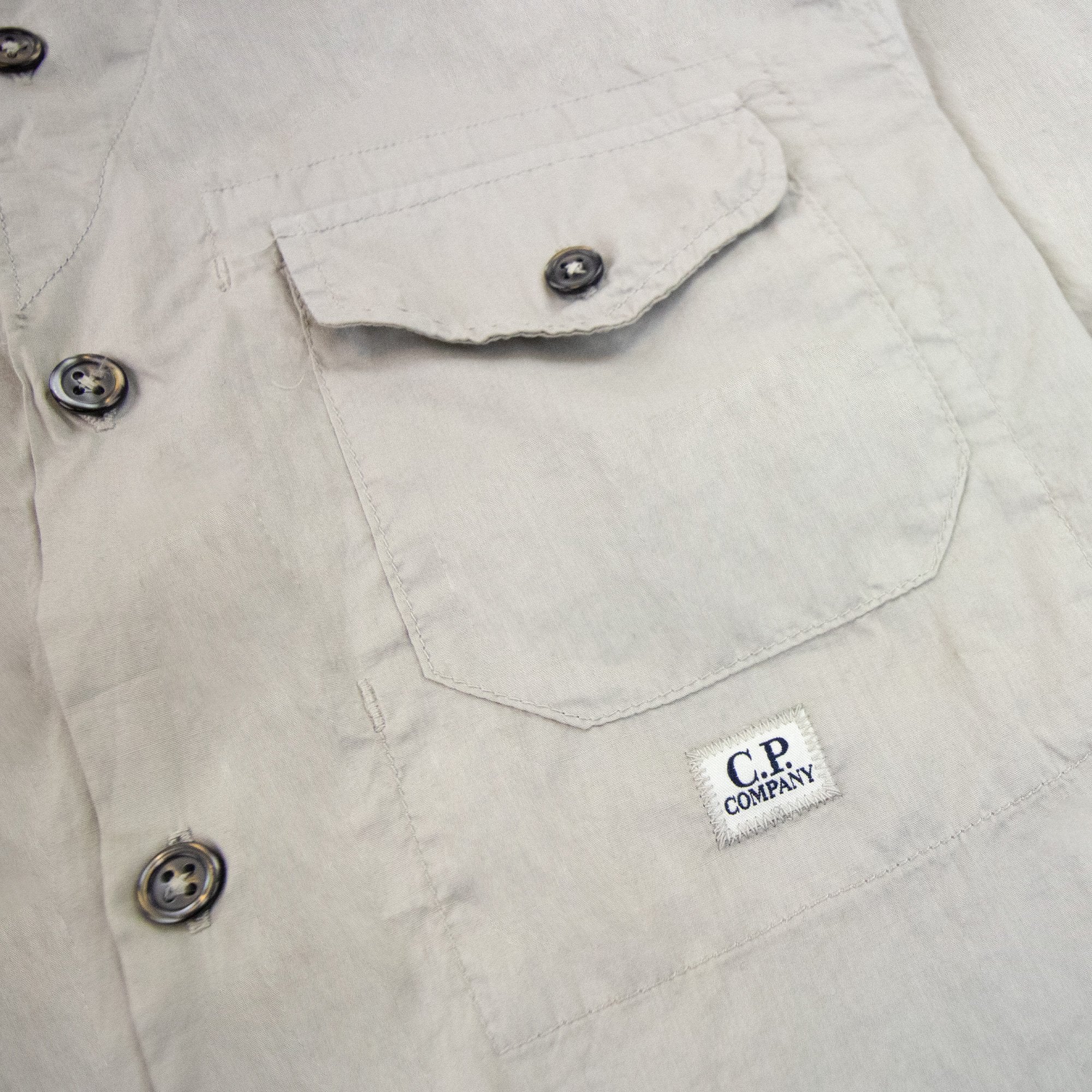 Cp Company Popeline Short Sleeve Shirt Grey