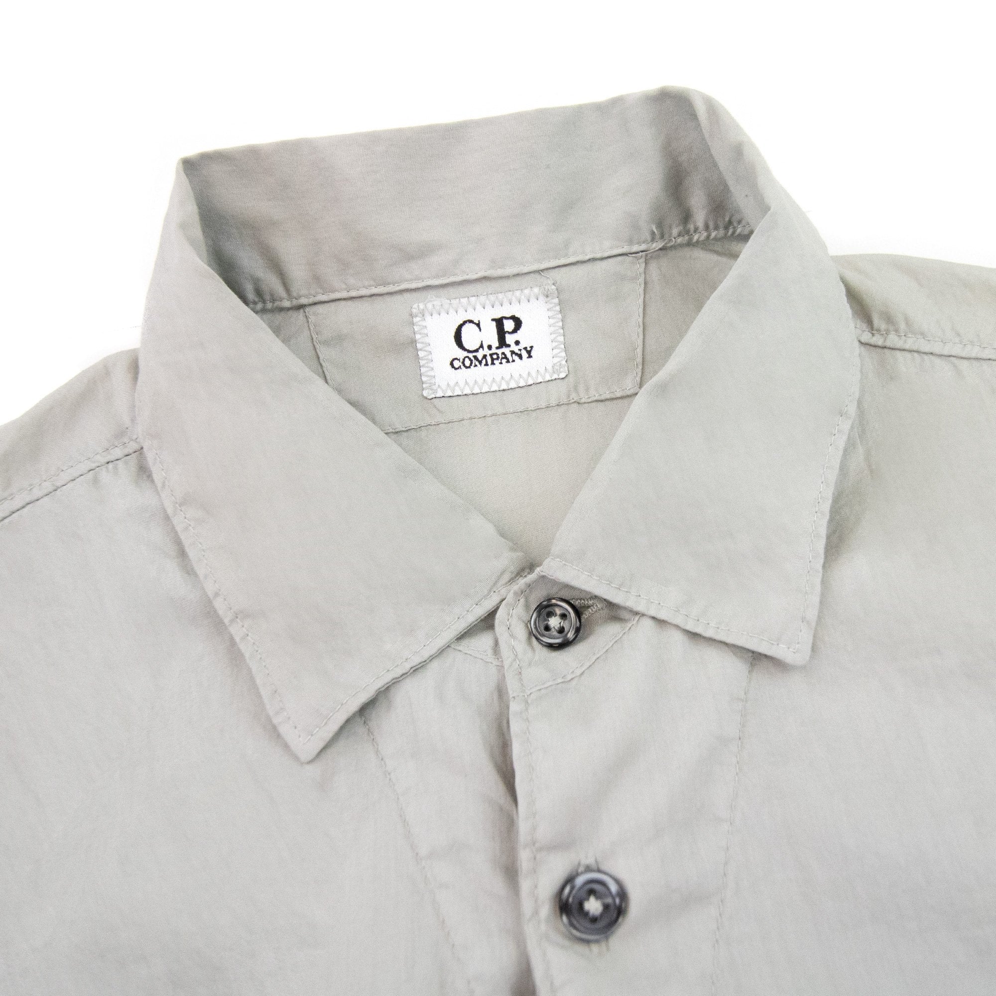 Cp Company Popeline Short Sleeve Shirt Grey