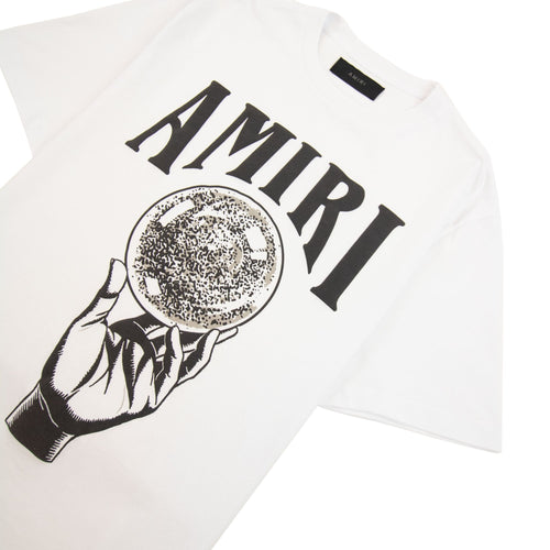 Amiri Crystal Ball Logo T Shirt White