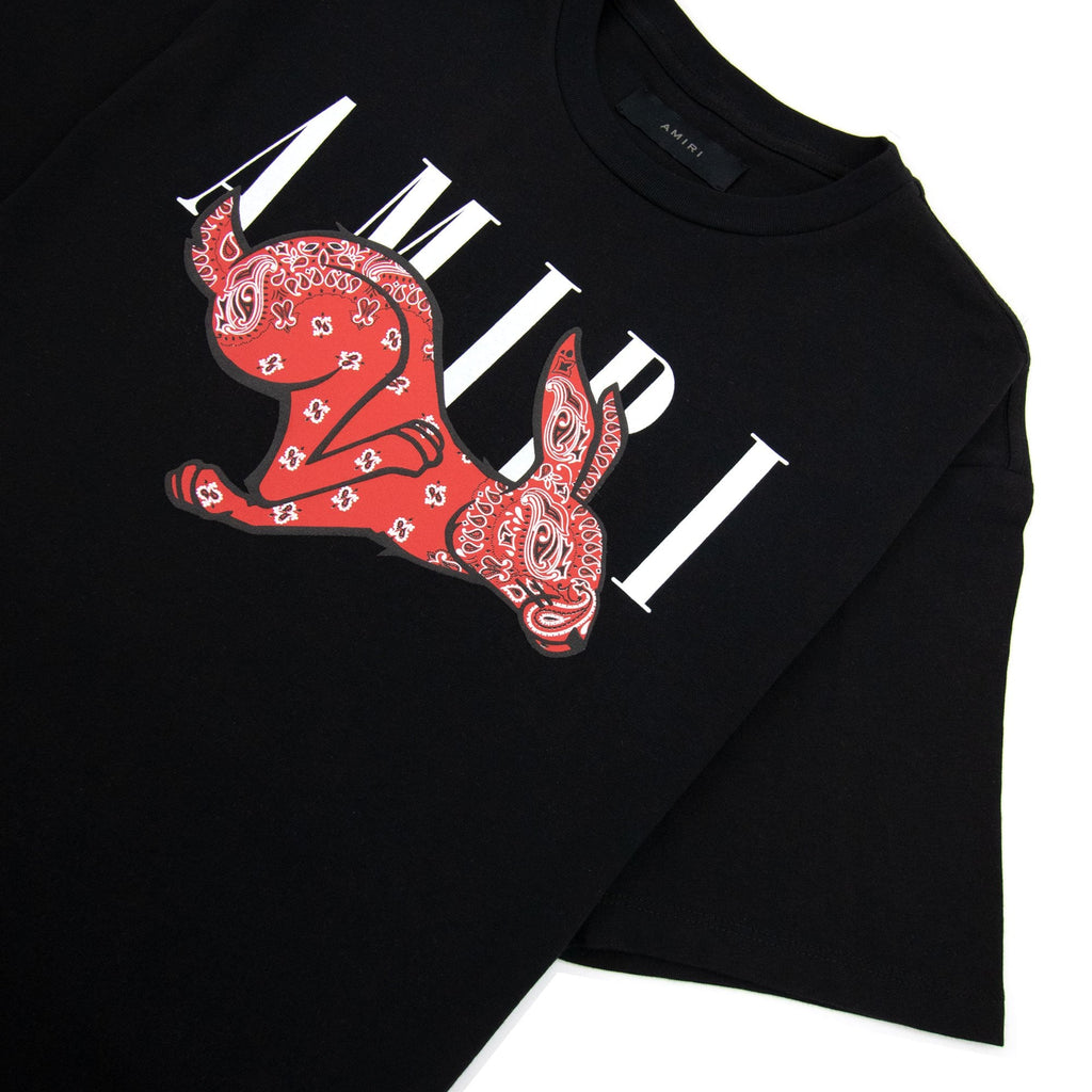 Amiri Rabbit Logo T Shirt Black
