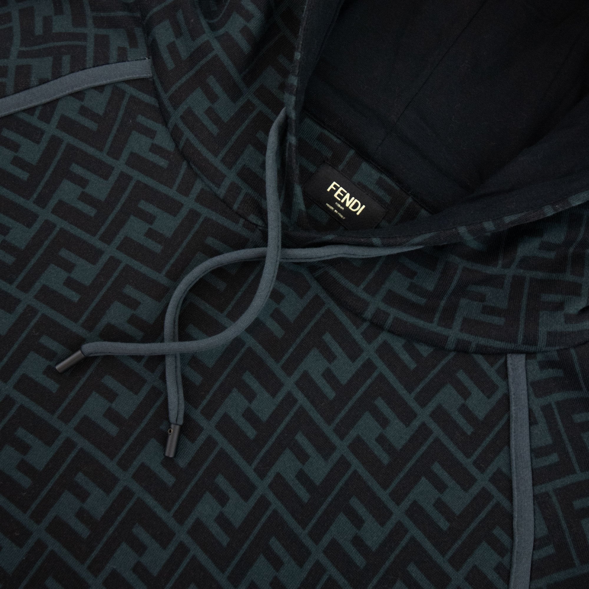 Fendi Ff Logo Hoodied Sweatshirt Black